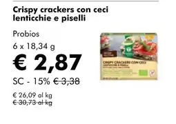 NaturaSí Crispy crackers con ceci lenticchie e piselli oferta