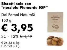 NaturaSí Biscotti solo con nocciola Piemonte IGP oferta