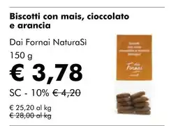 NaturaSí Biscotti con mais, cioccolato e arancia oferta