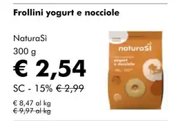 NaturaSí Frollini yogurt e nocciole oferta