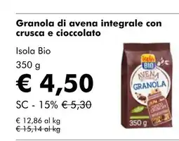 NaturaSí Granola di avena integrale con crusca e cioccolato oferta