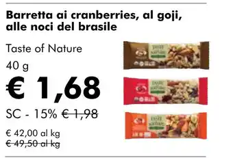 NaturaSí Barretta ai cranberries, al goji, alle noci del brasile oferta