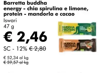 NaturaSí Barretta buddha energy-chia spirulina e limone, protein - mandorla e cacao oferta