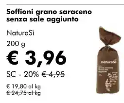 NaturaSí Soffioni grano saraceno senza sale aggiunto oferta