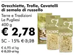 NaturaSí Orecchiette, Trofie, Cavatelli di semola di russello oferta