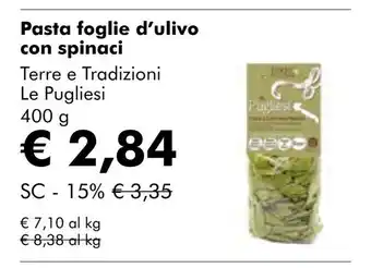 NaturaSí Pasta foglie d'ulivo con spinaci oferta