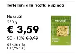NaturaSí Tortelloni alla ricotta e spinaci oferta