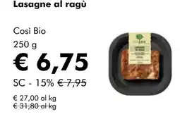 NaturaSí Lasagne al ragù oferta