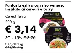 NaturaSí Fantasia estiva con riso venere, Insalata ai cereali e curry oferta