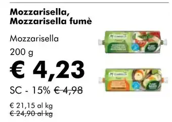 NaturaSí Mozzarisella, Mozzarisella fumè oferta