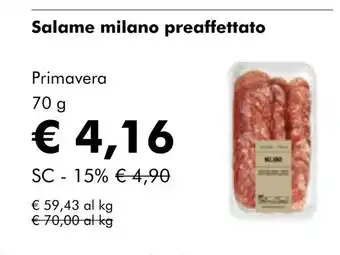 NaturaSí Salame milano preaffettato oferta