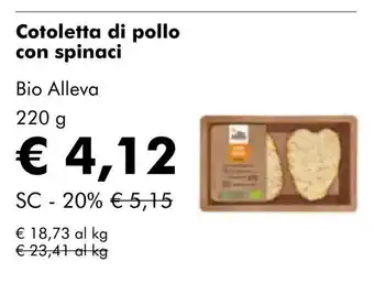 NaturaSí Cotoletta di pollo con spinaci oferta
