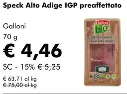 NaturaSí Speck Alto Adige IGP preaffettato oferta