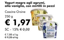 NaturaSí Yogurt magro agli agrumi, alla vaniglia, con mirtilli in pezzi oferta