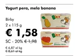 NaturaSí Yogurt pera, mela banana oferta