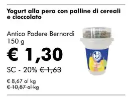 NaturaSí Yogurt alla pera con palline di cereali e cioccolato oferta