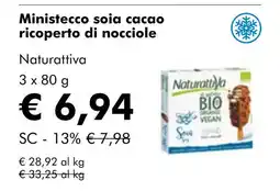 NaturaSí Ministecco soia cacao ricoperto di nocciole oferta