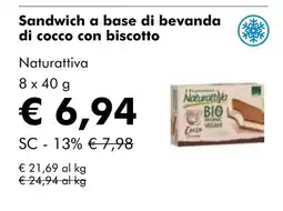 NaturaSí Sandwich a base di bevanda di cocco con biscotto oferta