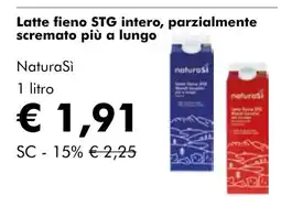 NaturaSí Latte fieno STG intero, parzialmente scremato più a lungo oferta