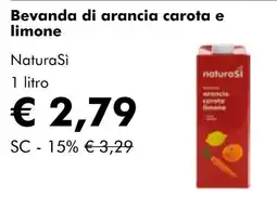 NaturaSí Bevanda di arancia carota e limone oferta