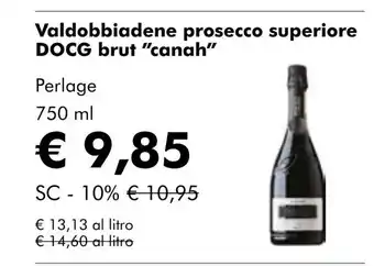 NaturaSí Valdobbiadene prosecco superiore DOCG brut canah oferta
