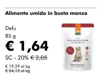 NaturaSí Alimento umido in busta manzo oferta