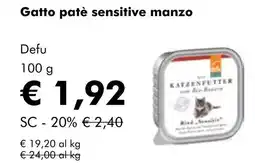 NaturaSí Gatto patè sensitive manzo oferta