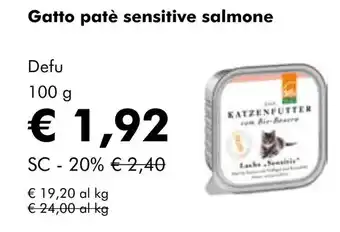 NaturaSí Gatto patè sensitive salmone oferta