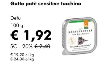 NaturaSí Gatto patè sensitive tacchino oferta