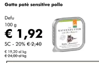 NaturaSí Gatto patè sensitive pollo oferta