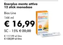 NaturaSí Enerplus mente attiva 12 stick monodose oferta