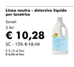 NaturaSí Linea neutra - detersivo liquido per lavatrice oferta