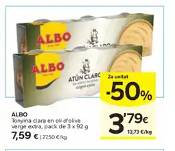 Caprabo ALBO Tonyina clara en oli d'oliva verge extra oferta