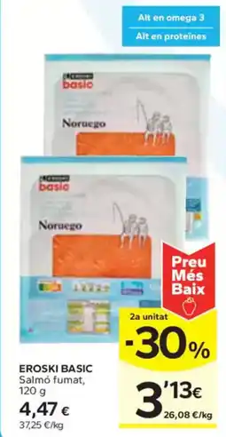 Caprabo EROSKI BASIC Salmó fumat oferta