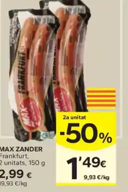 Caprabo MAX ZANDER Frankfurt, 2 unitats oferta