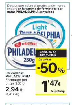 Caprabo PHILADELPHIA Formatge per untar oferta