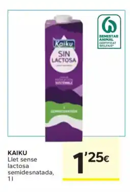 Caprabo KAIKU Llet sense lactosa semidesnatada oferta