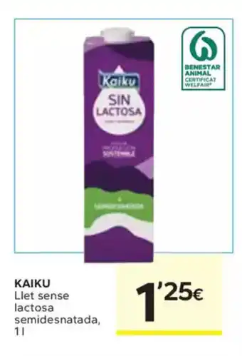 Caprabo KAIKU Llet sense lactosa semidesnatada oferta