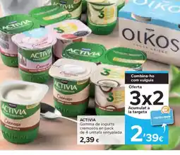 Caprabo ACTIVIA Gamma de iogurts cremosos en pack de 4 unitats senyalada oferta
