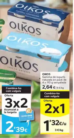 Caprabo OIKOS Gamma de iogurts oferta