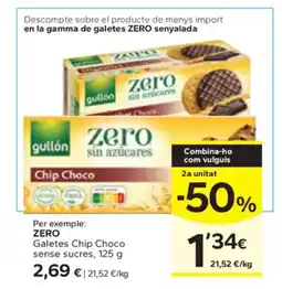 Caprabo ZERO Galetes Chip Choco sense sucres oferta