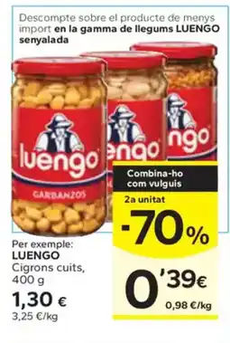 Caprabo LUENGO Cigrons cuits oferta