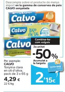 Caprabo CALVO Tonyina clara en oli d'oliva, oferta