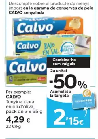 Caprabo CALVO Tonyina clara en oli d'oliva, oferta