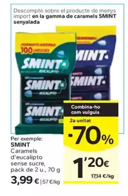 Caprabo SMINT Caramels d'eucalipto sense sucre oferta