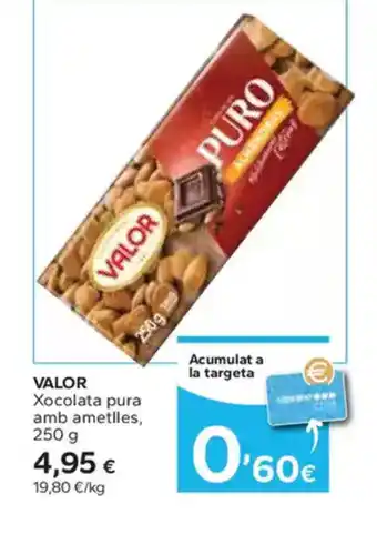 Caprabo VALOR Xocolata pura amb ametlles oferta