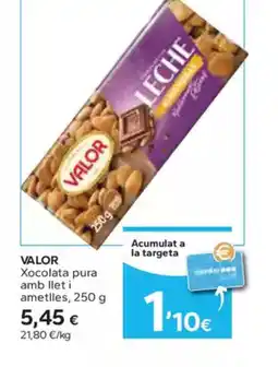 Caprabo VALOR Xocolata pura amb llet i ametlles oferta