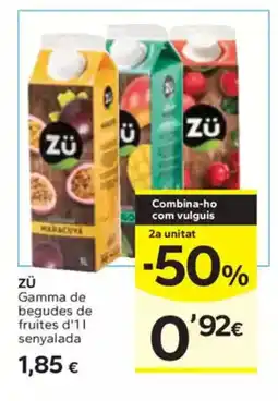Caprabo ZÜ Gamma de begudes de fruites d'11 senyalada oferta