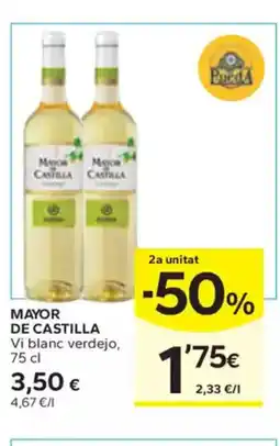 Caprabo MAYOR DE CASTILLA Vi blanc verdejo oferta