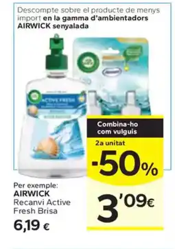 Caprabo AIRWICK Recanvi Active Fresh Brisa oferta